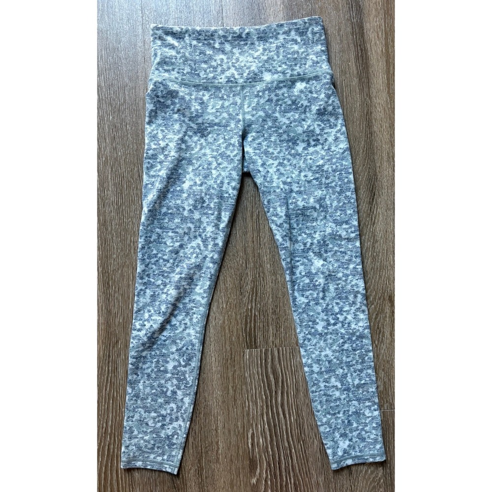 Athleta Speckled Print High Rise Leggings Womens S Pockets Athletic Yoga
